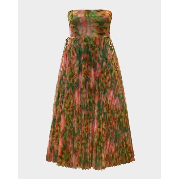 NEW HUTCH costella gown in sage blurred tropical jungle - Picture 5 of 6